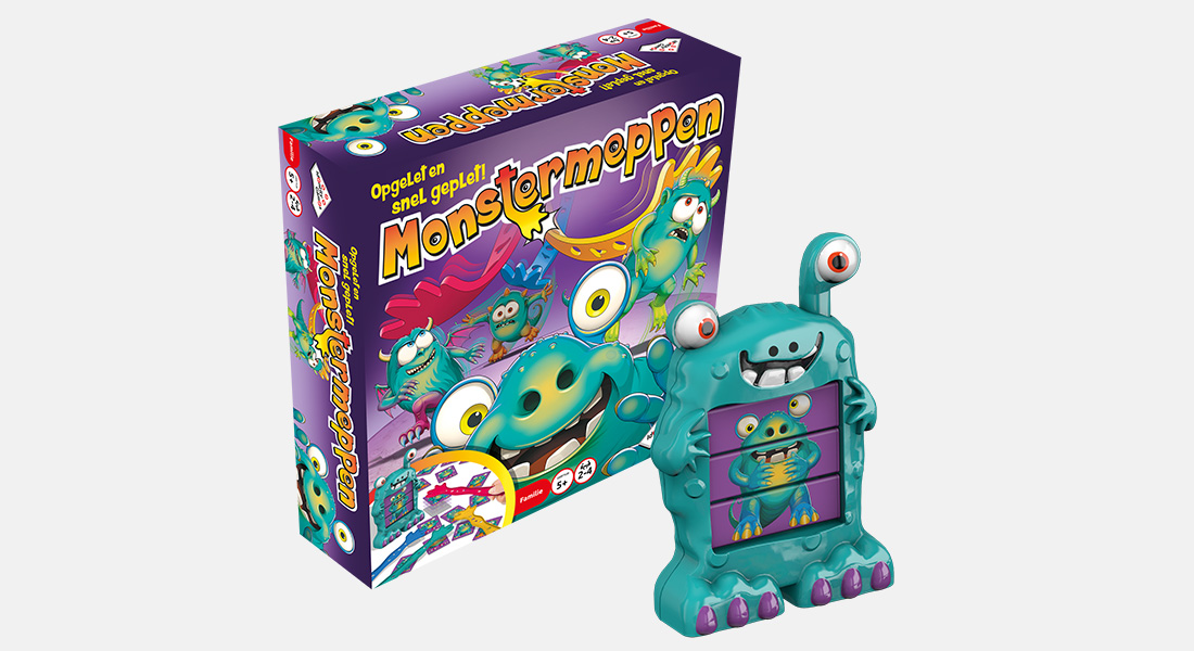 Monstermeppen bordspel met spelonderdelen